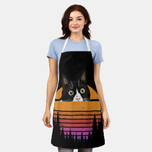Kat Retro Stijl Zwarte Kat Vintage Stijl Kitten Ka Schort