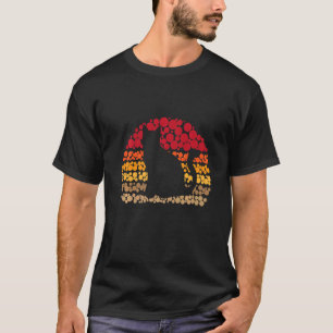 Kat Retro Stippen Vintage Zonsondergang Voor Kat T-shirt