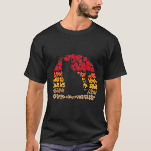 Kat Retro Stippen Vintage Zonsondergang Voor Kat T-shirt
