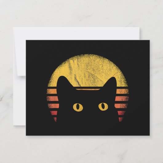 Kat Retro Vintage Bedankkaart (Voorkant)