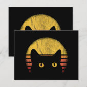 Kat Retro Vintage Bedankkaart (Voorkant / Achterkant)