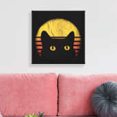 Kat Retro Vintage Canvas Afdruk (Insitu (Woonkamer))
