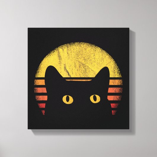 Kat Retro Vintage Canvas Afdruk (Voorkant)