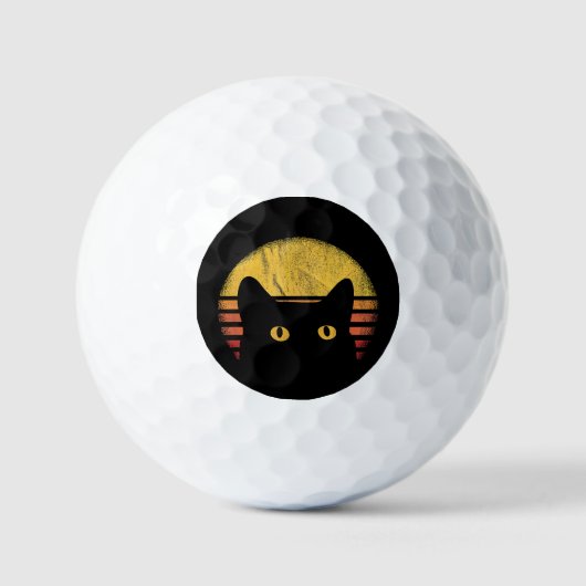 Kat Retro Vintage Golfballen (Voorkant)