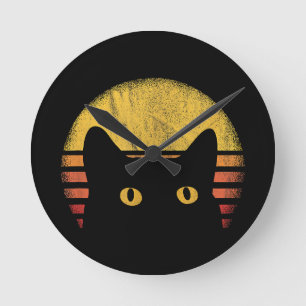Kat Retro Vintage Ronde Klok