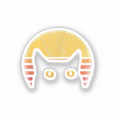 Kat Retro Vintage Sticker (Voorkant)