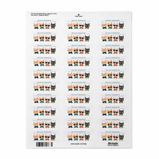 Kat Return Address Labels (Full Sheet)