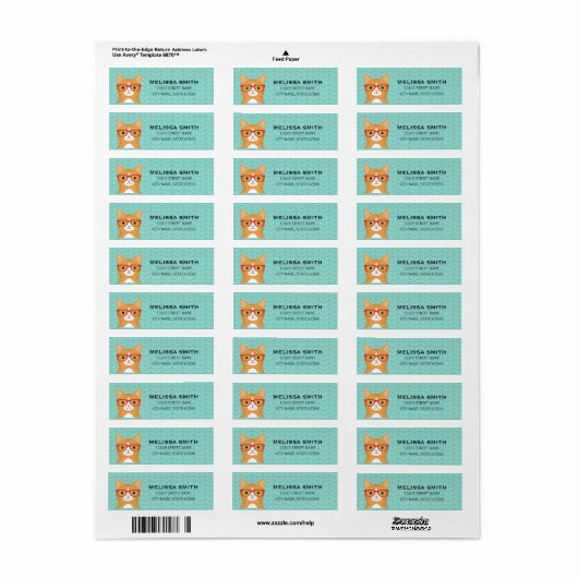 Kat Return Address Labels (Full Sheet)