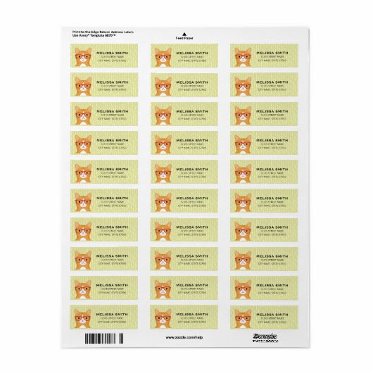 Kat Return Address Labels (Full Sheet)