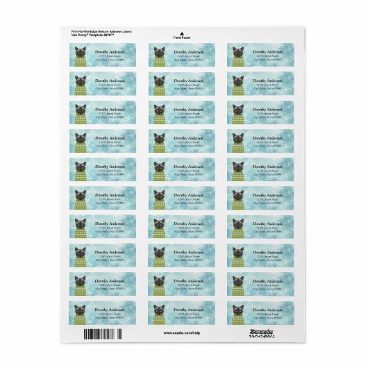 Kat Return Address Labels (Full Sheet)