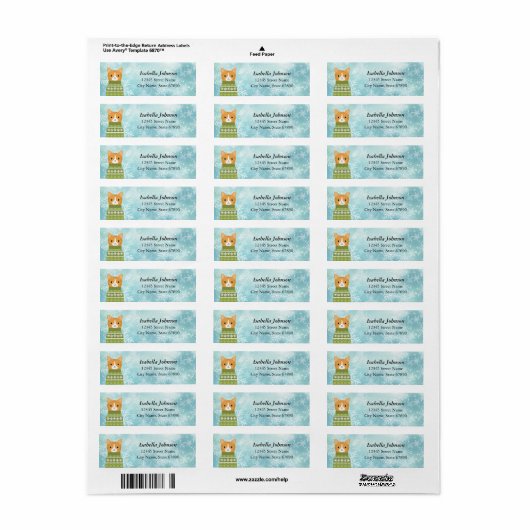 Kat Return Address Labels (Full Sheet)