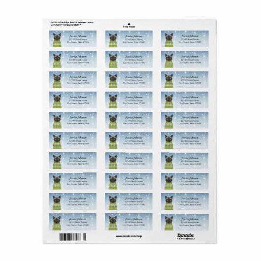 Kat Return Address Labels (Full Sheet)