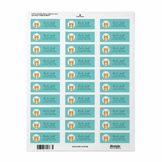 Kat Return Address Labels (Full Sheet)