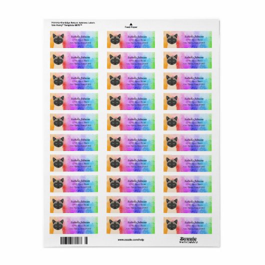 Kat Return Address Labels (Full Sheet)