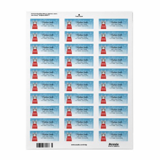 Kat Return Address Labels (Full Sheet)