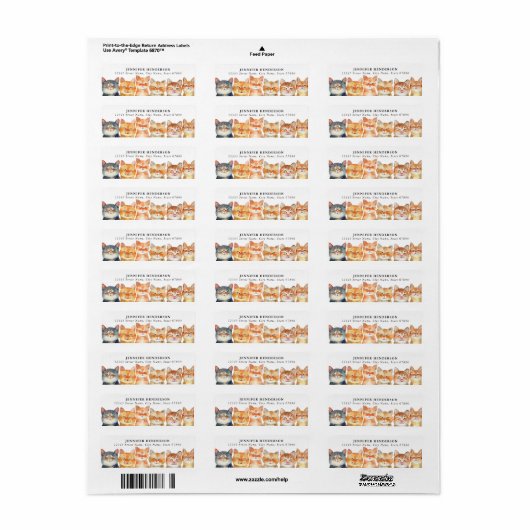 Kat Return Address Labels (Full Sheet)