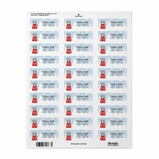 Kat Return Address Labels (Full Sheet)