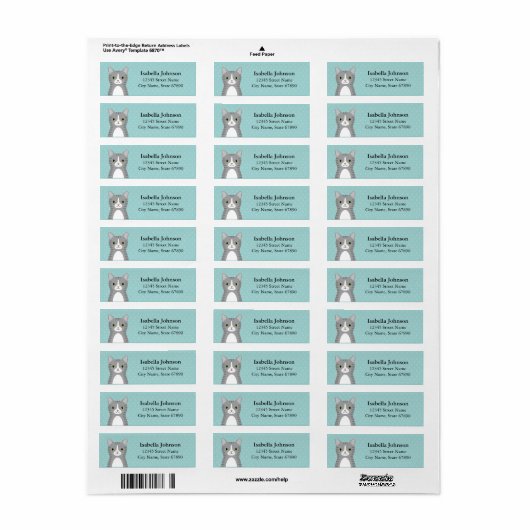 Kat Return Address Labels (Full Sheet)