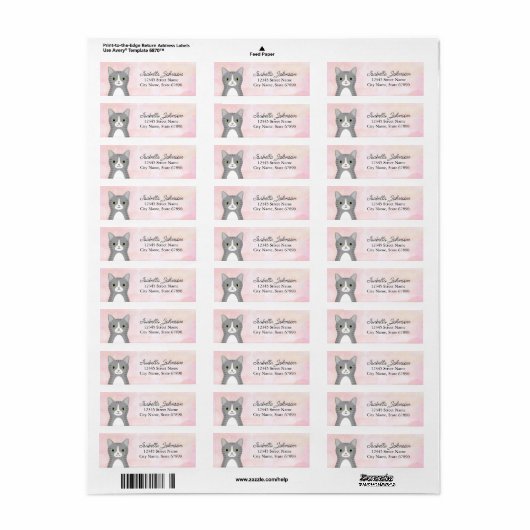 Kat Return Address Labels (Full Sheet)