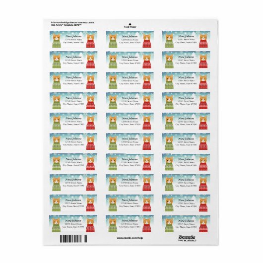 Kat Return Address Labels (Full Sheet)
