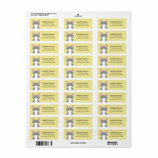 Kat Return Address Labels (Full Sheet)
