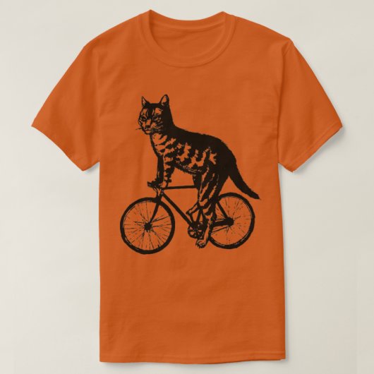 Kat Riding Bike Bicycle Cycle T-shirt (Design voorkant)