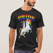 Kat Riding Eenhoorn Gay Pride Rainbow LGBTQ T-shirt (Voorkant)