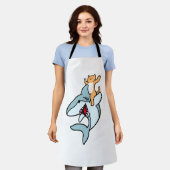 Kat Riding Shark Kat Liefhebber Schort (Gedragen)