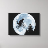 Kat rijdt fietsen op de achtergrond van de maan. canvas afdruk (Voorkant)