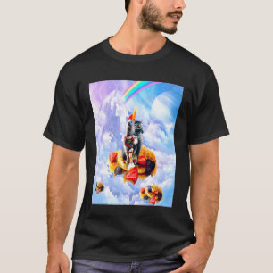 Kat rijdt Lama Op Wolken En Wafels T-shirt