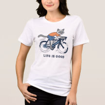 Kat rijdt op racefiets
