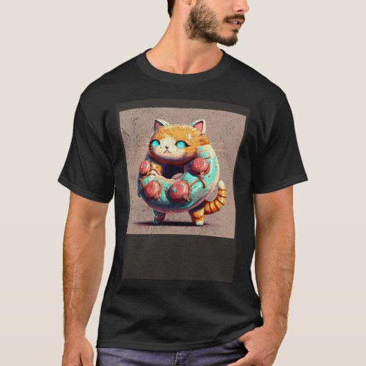 Kat Robot Donut T-shirt (Voorkant)