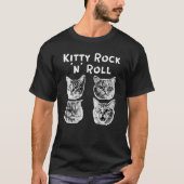 Kat Rock and Roll Retro T-shirt (Voorkant)