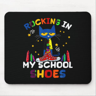 Kat-rocken IN Mijn-school-schoenen-terug Naar-scho Muismat