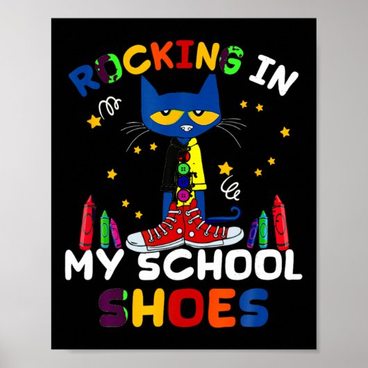 Kat-rocken IN Mijn-school-schoenen-terug Naar-scho Poster (Voorkant)