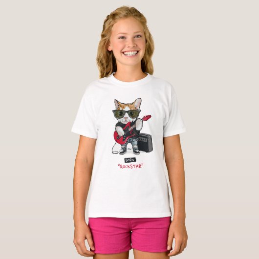 Kat Rockstar T-Shirt (Voorkant volledig)