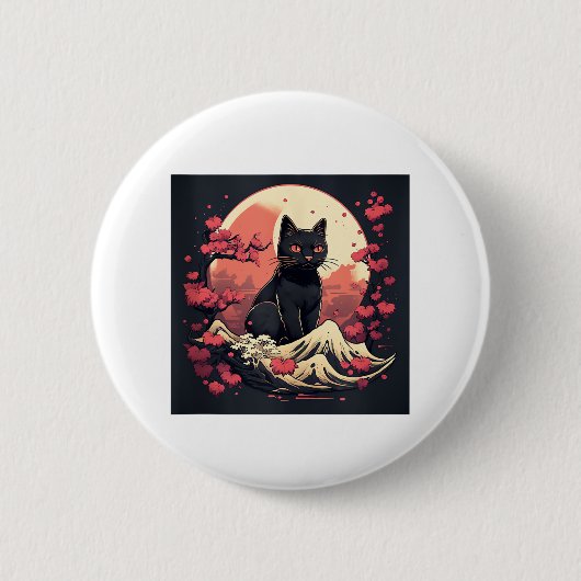 KAT RONDE BUTTON 5,7 CM (Voorkant)