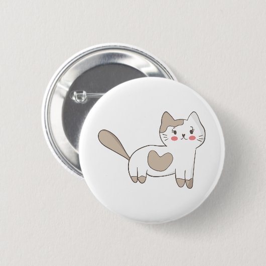 Kat Ronde Button 5,7 Cm (Voorkant /achterkant)
