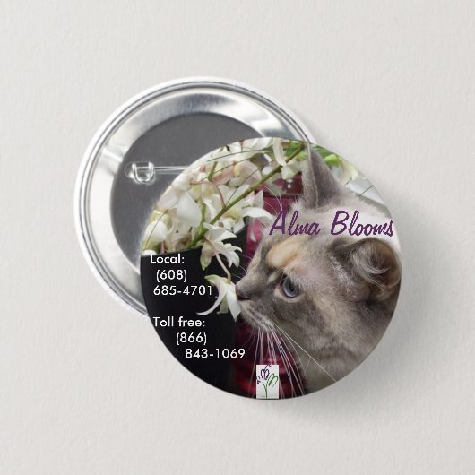 Kat Ronde Button 5,7 Cm (Voorkant /achterkant)