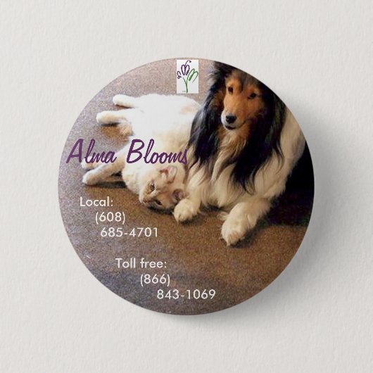 Kat Ronde Button 5,7 Cm (Voorkant)