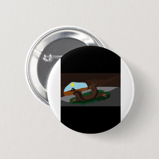 Kat Ronde Button 5,7 Cm (Voorkant /achterkant)