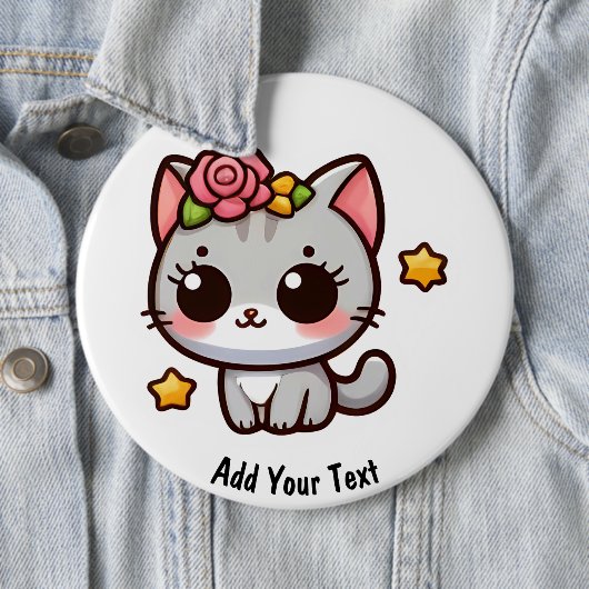 Kat Ronde Button 6,0 Cm (In situ)