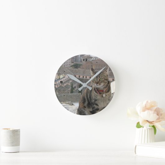 Kat-ronde (gemiddelde) wandklok (Huis)