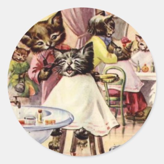 Kat Ronde Sticker (Voorkant)