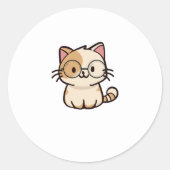 Kat Ronde Sticker (Voorkant)