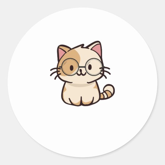 Kat Ronde Sticker (Voorkant)