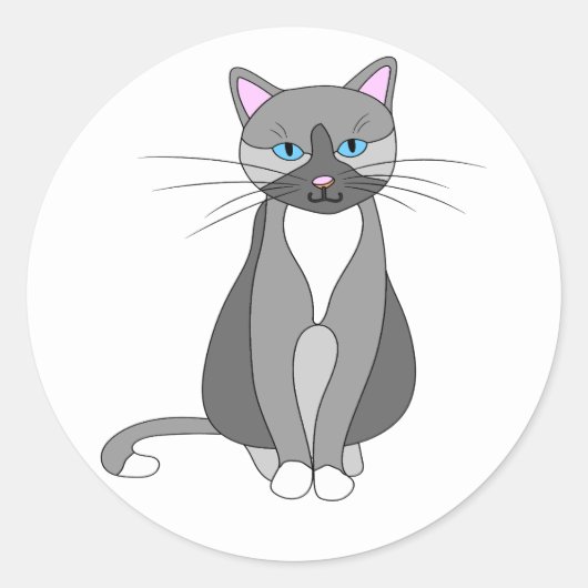 Kat Ronde Sticker (Voorkant)