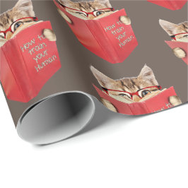 Kat Rood boek lezen bruin Cadeaupapier