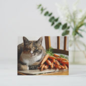 Kat 'rood' met wortelen briefkaart (Staand voorkant)