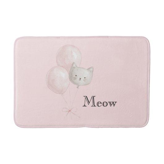 Kat Roze Ballonnen Badmat (Voorkant)